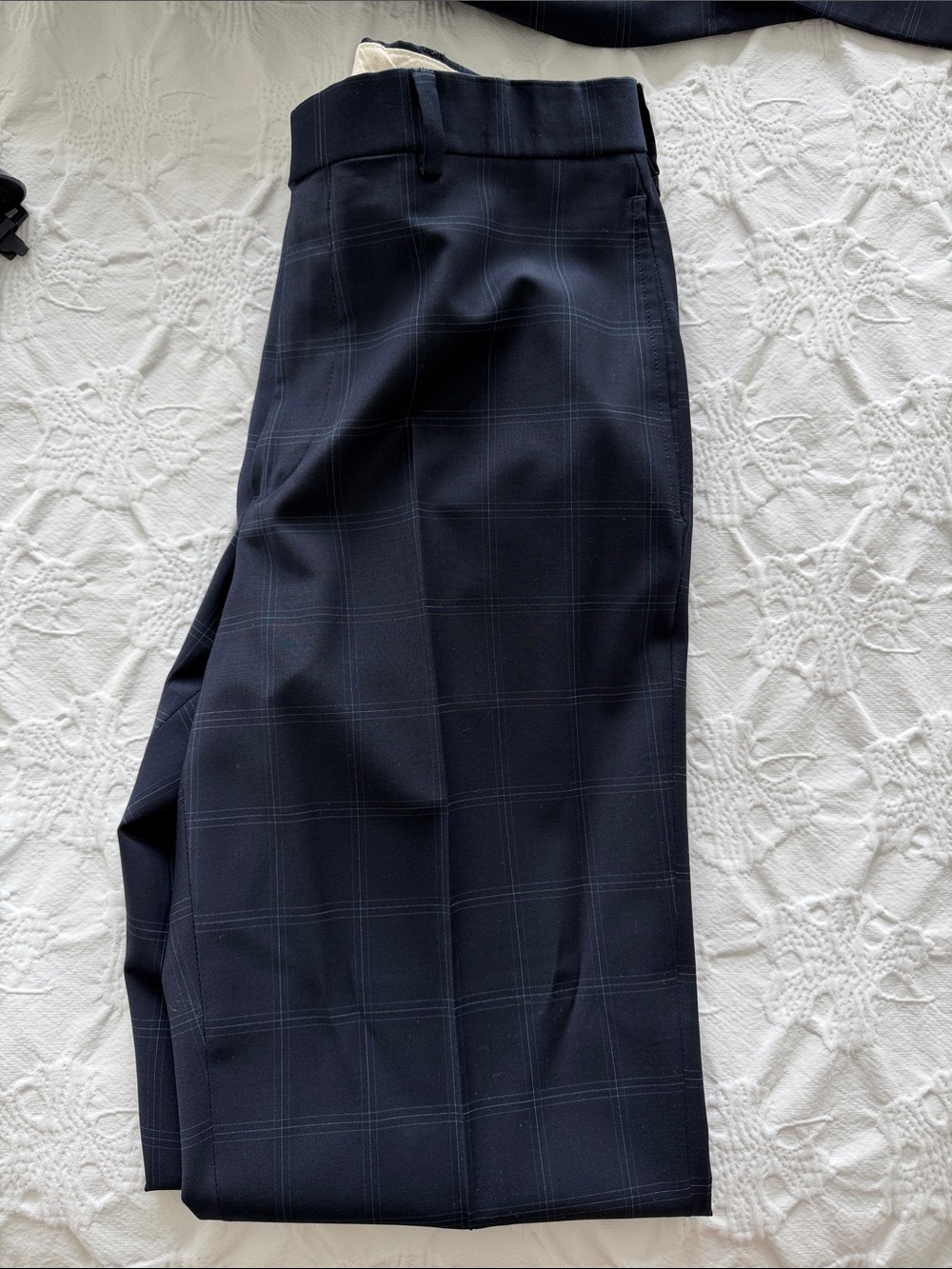 Brooks Brothers Navy Windowpane Dress Pants